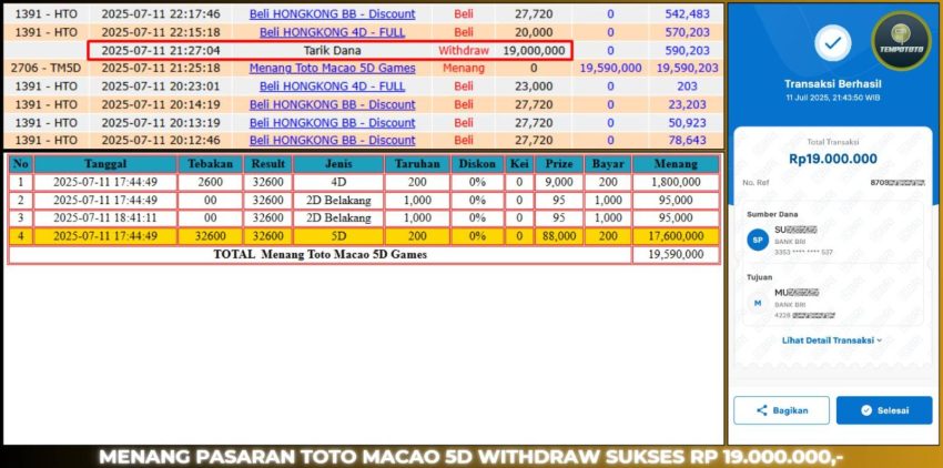 BUKTI JP TEMPOTOTO TOGEL