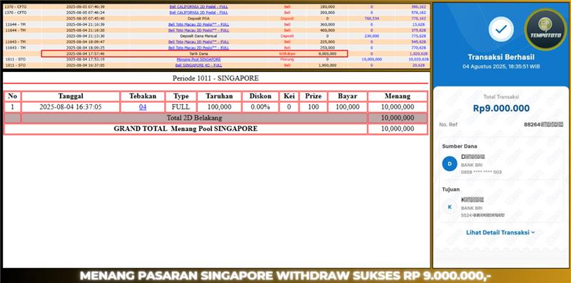 BUKTI JP TEMPOTOTO TOGEL
