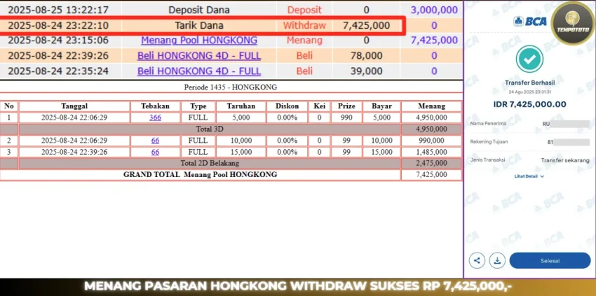 BUKTI JP TEMPOTOTO TOGEL