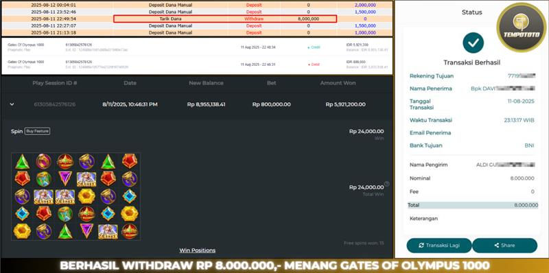 BUKTI JACKPOT TEMPOTOTO SLOT