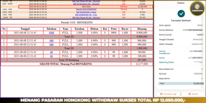 BUKTI JP TEMPOTOTO TOGEL