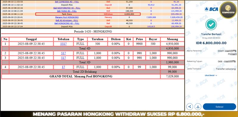 BUKTI JP TEMPOTOTO TOGEL