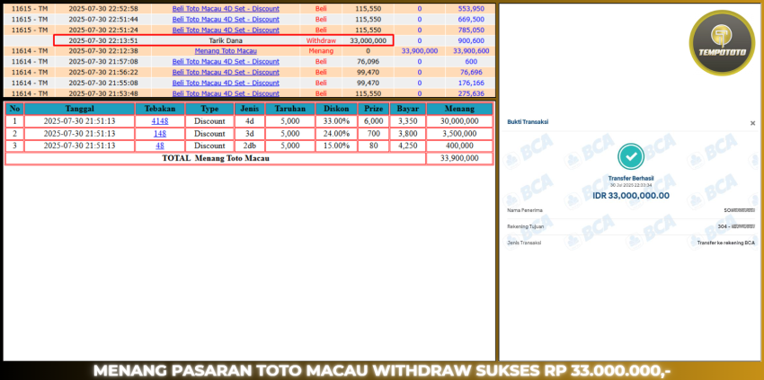 BUKTI JP TEMPOTOTO TOGEL