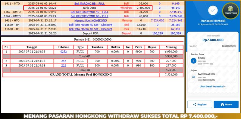 BUKTI JP TEMPOTOTO TOGEL