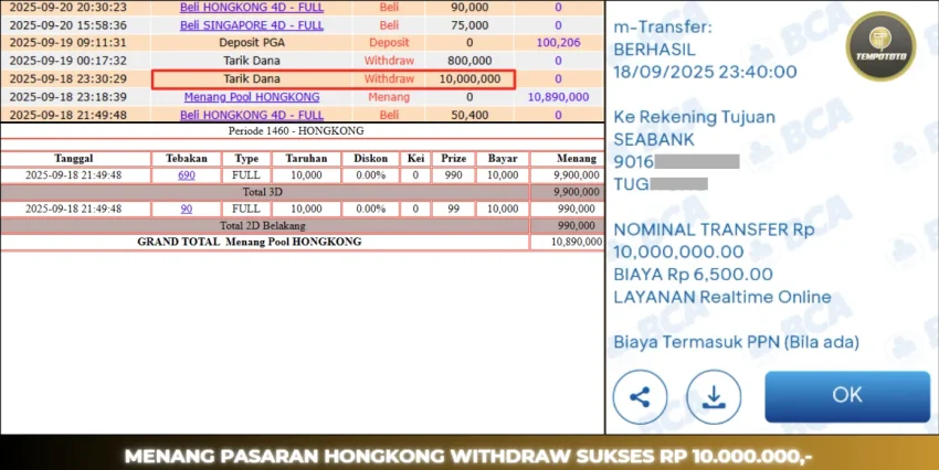 BUKTI JP TEMPOTOTO TOGEL