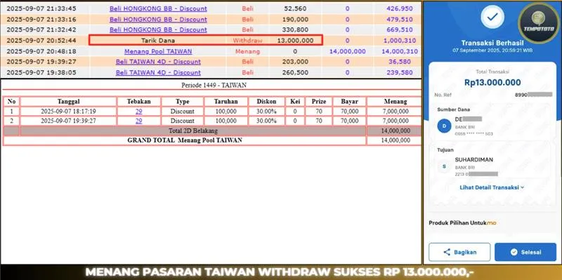 BUKTI JP TEMPOTOTO TOGEL