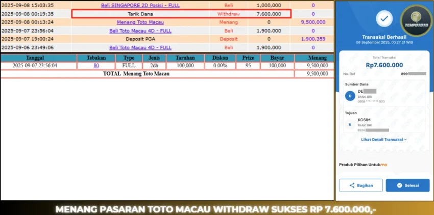 BUKTI JP TEMPOTOTO TOGEL