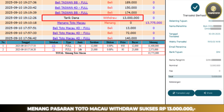 BUKTI JP TEMPOTOTO TOGEL
