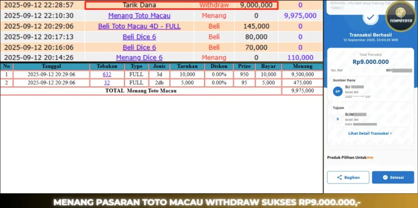 BUKTI JP TEMPOTOTO TOGEL