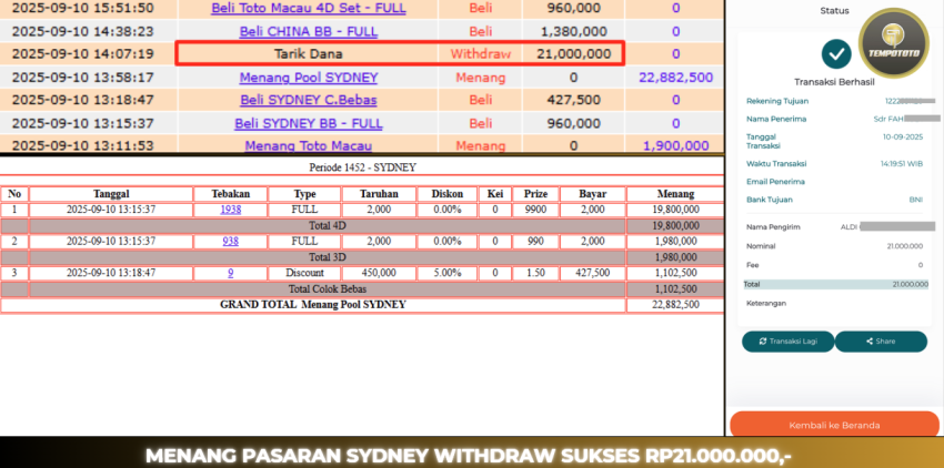 BUKTI JP TEMPOTOTO TOGEL