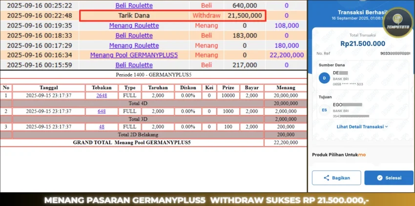 BUKTI JP TEMPOTOTO TOGEL