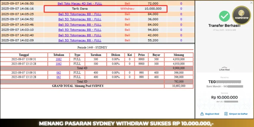 BUKTI JP TEMPOTOTO TOGEL