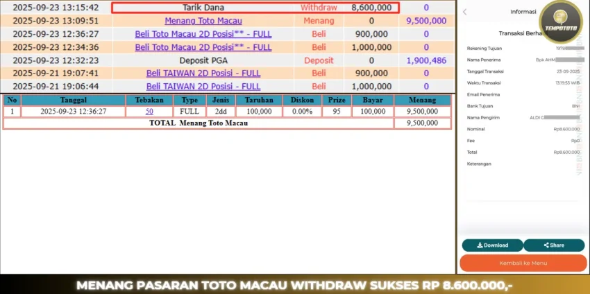 BUKTI JP TEMPOTOTO TOGEL
