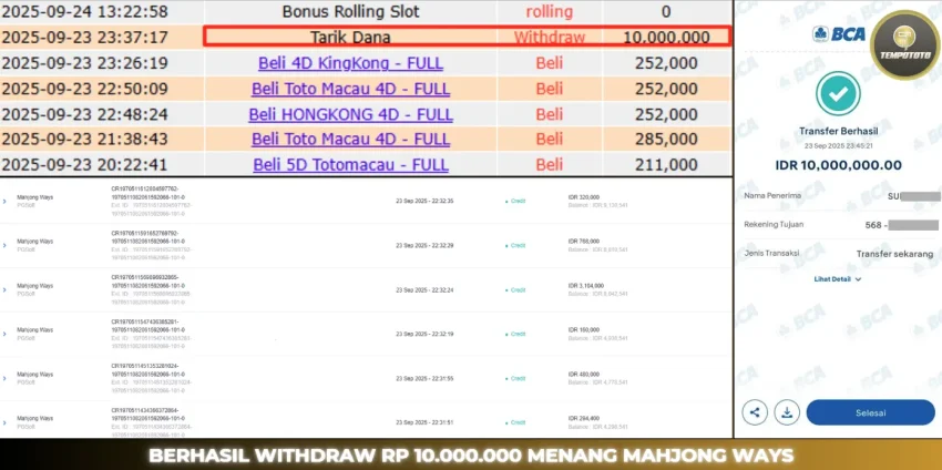 BUKTI JACKPOT TEMPOTOTO SLOT