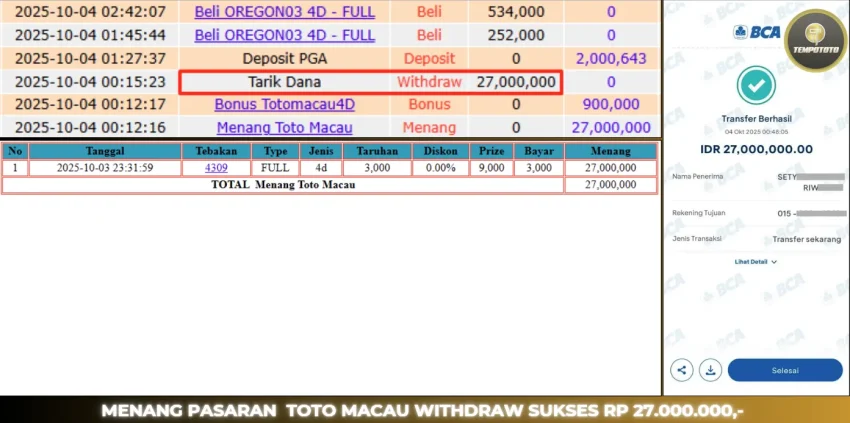 BUKTI JP TEMPOTOTO TOGEL
