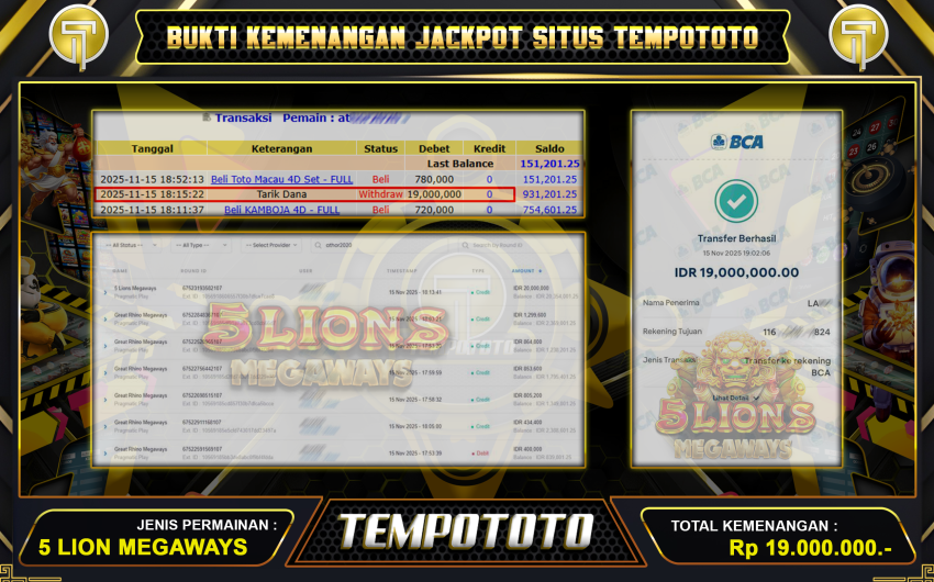 SLOT 5 LIONS MEGAWAYS