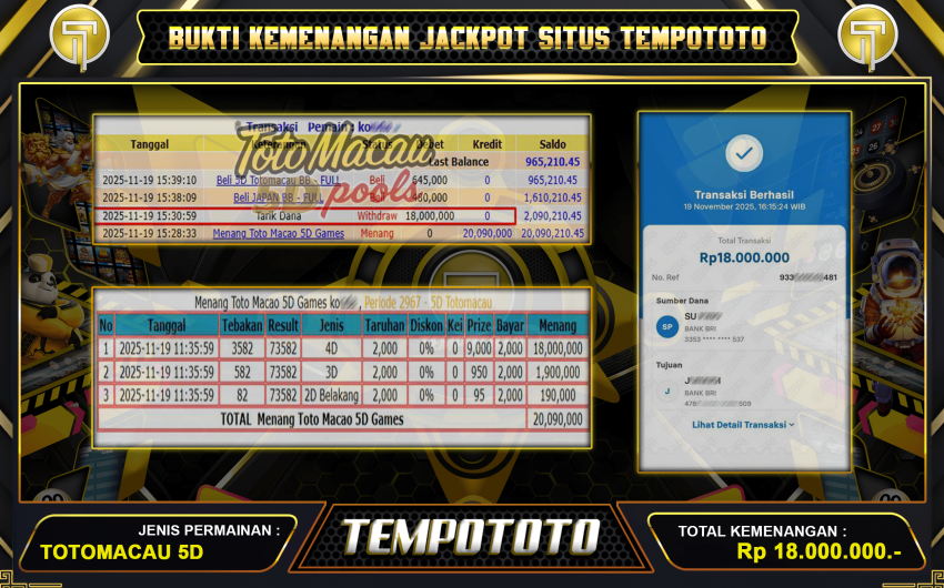 BUKTI 18 JUTA DI TEMPOTOTO