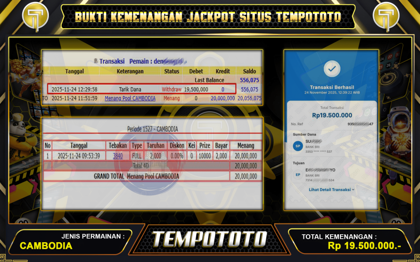 KEMENANGAN TOGEL CAMBODIA TEMPOTOTO