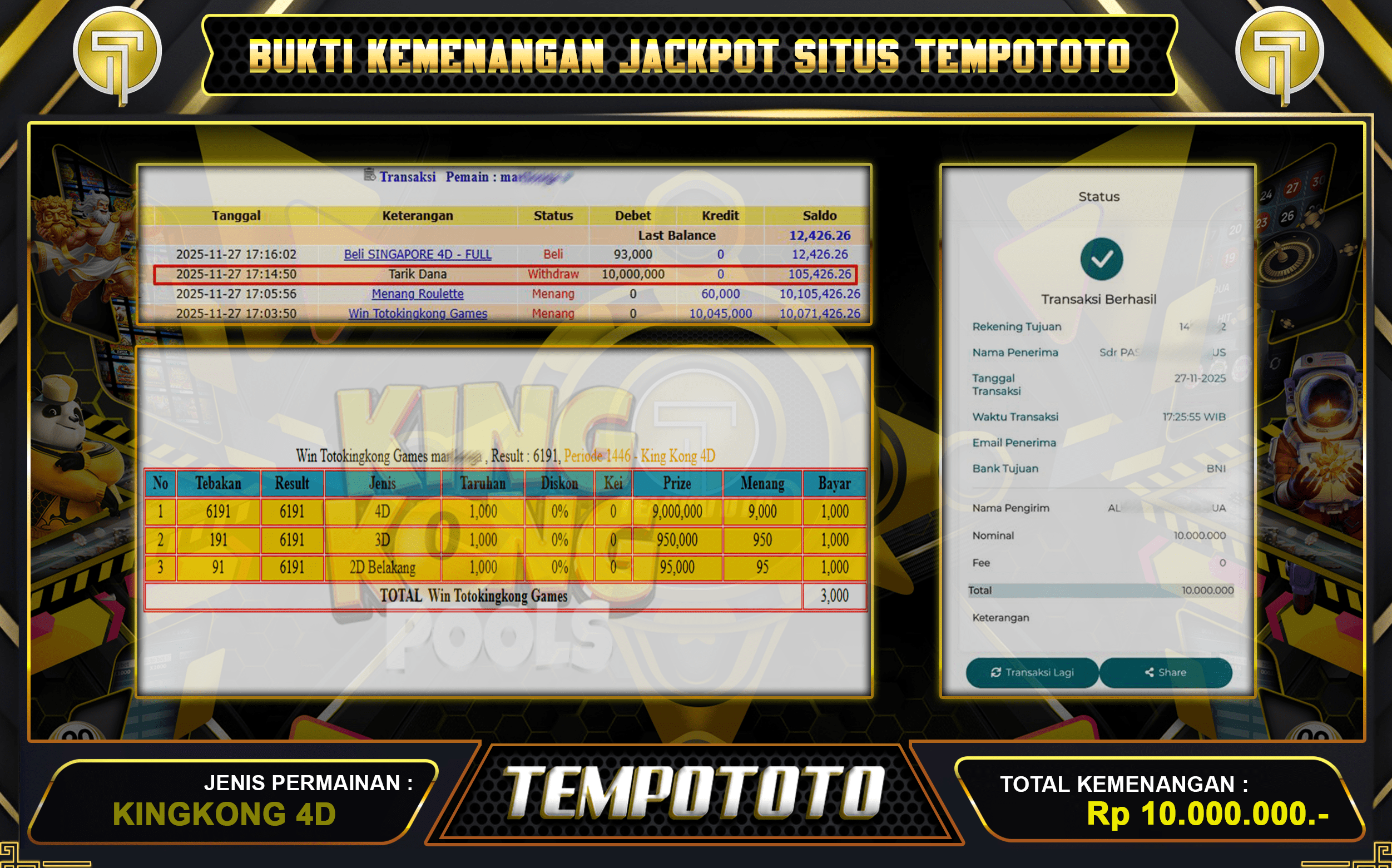 KEMENANGAN TOGEL MEMBER TEMPOTOTO