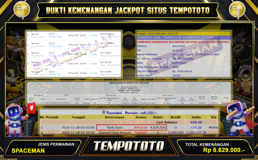 CUAN SPACEMAN TERBANG TINGGI