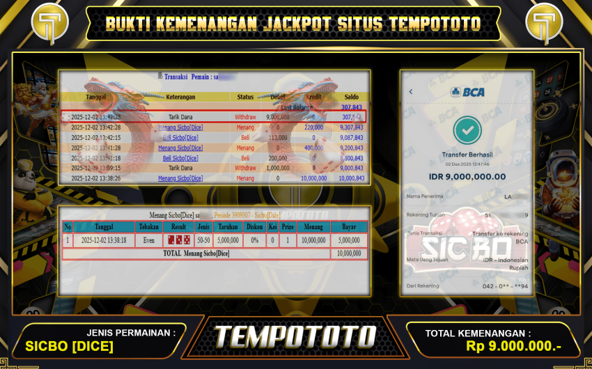 BUKTI TEMPOTOTO KASIH JACKPOT