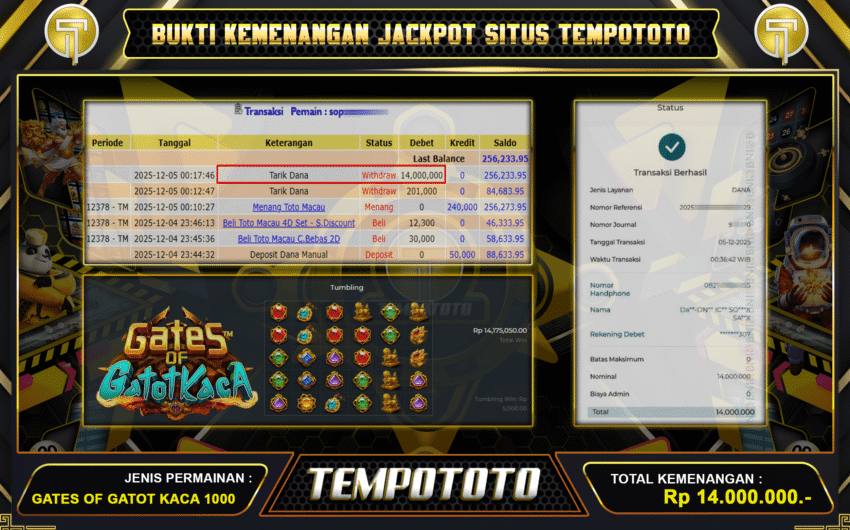 BUKTI JP SLOT TEMPOTOTO