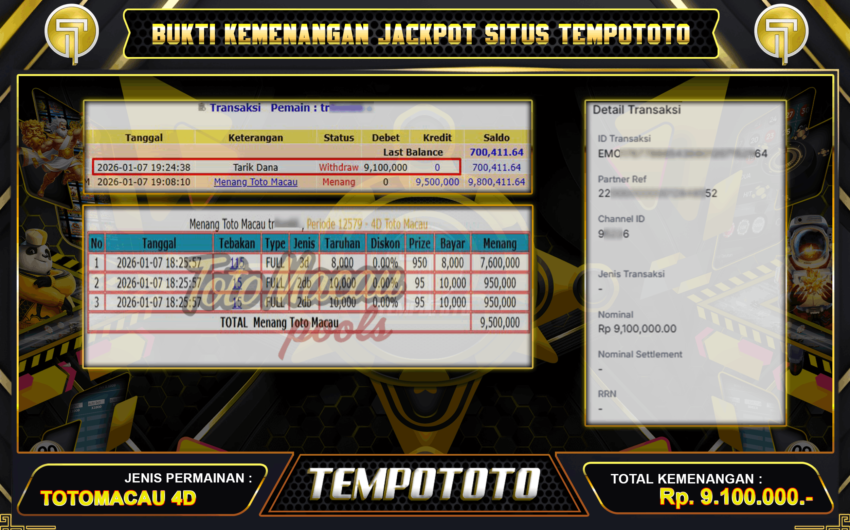 KEMENANGAN TOTOMACAU 4D TEMPOTOTO