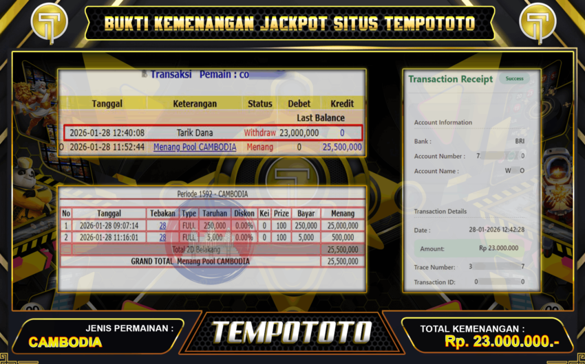 SULTAN TEMPOTOTO BUKTI WITHDRAW