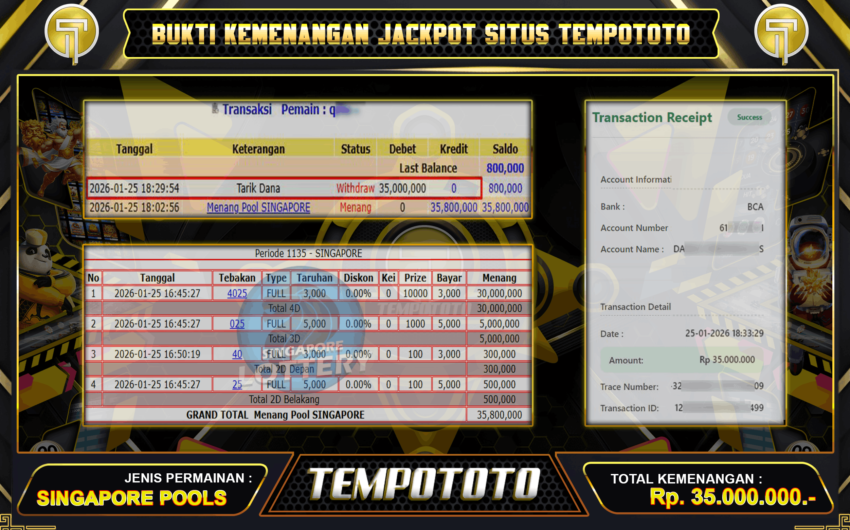 SEKALI PASANG TOGEL TEMPOTOTO