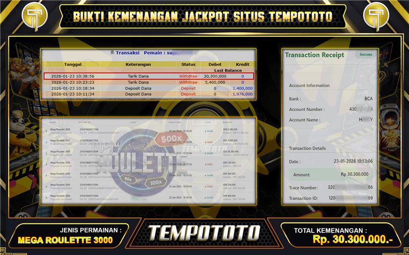 ROULETTE TEMPOTOTO PALING HOKI